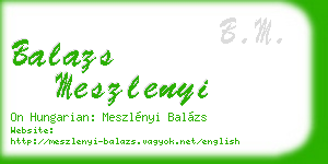 balazs meszlenyi business card